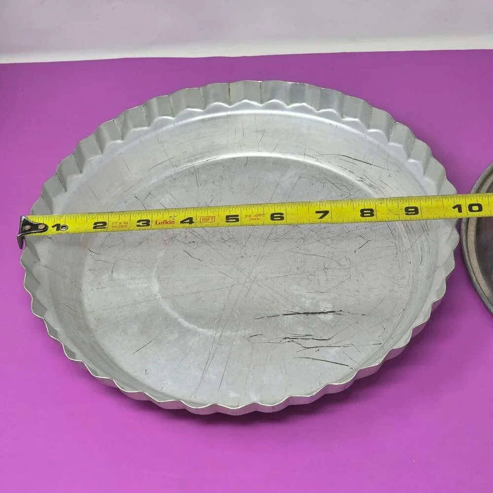 Vintage Wear-Ever Aluminum Pie Tin Fluted Scalloped &‎ Plain Made In USA